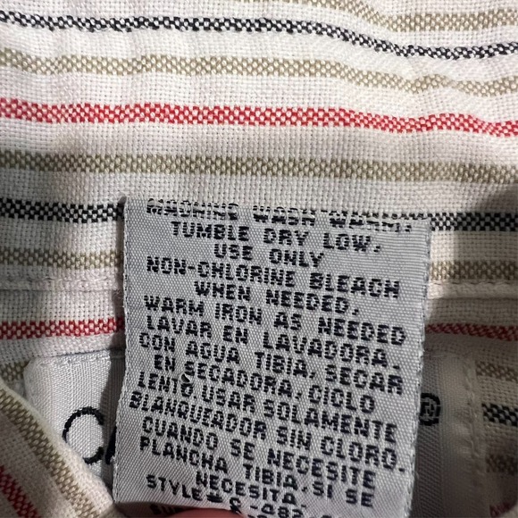 Vintage Cabin Creek Button Down Shirt Women's 12 White Striped Long Sleeve - Picture 9 of 13
